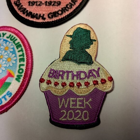 Girl Scouts Of America Founder Juliette Gordon Low Patch Lot of 3 Birthday Fun - Picture 2 of 5